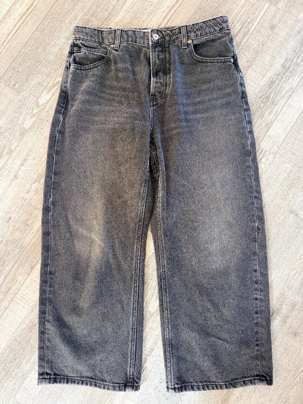 Free People Black Denim Barrel Jeans